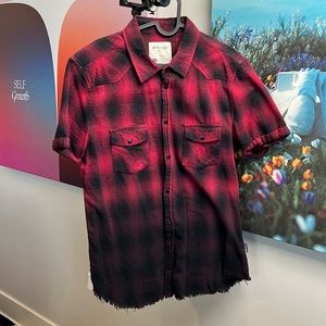 YOUNGLA rolled short sleeve button up.